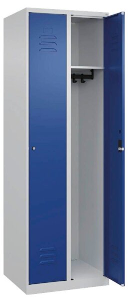 CP Spind Classic Plus lichtgrau, enzianblau 080000-20 S10015, 2 Schließfächer 60,0 x 50,0 x 185,0 cm