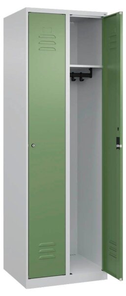 CP Spind Classic Plus lichtgrau, resedagrün 080000-20 S10019, 2 Schließfächer 60,0 x 50,0 x 185,0 cm