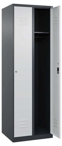 CP Spind Classic Plus anthrazitgrau, lichtgrau 080000-20 S10024, 2 Schließfächer 60,0 x 50,0 x 185,0 cm