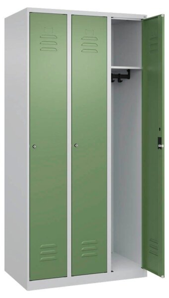 CP Spind Classic Plus lichtgrau, resedagrün 080000-30 S10023, 3 Schließfächer 90,0 x 50,0 x 185,0 cm