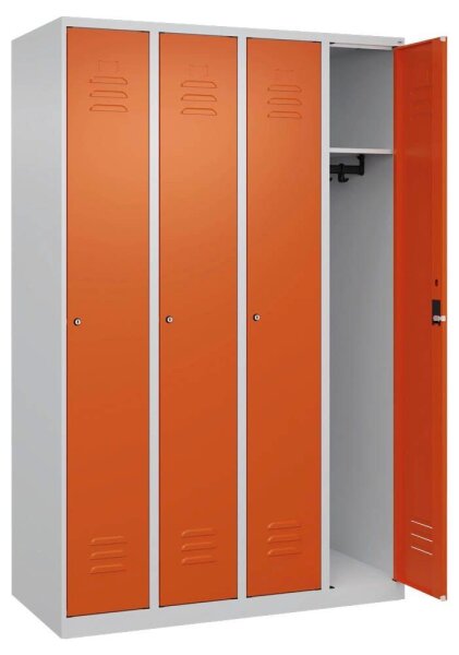 CP Spind Classic Plus reinorange, lichtgrau 080000-40 S10031, 4 Schließfächer 120,0 x 50,0 x 185,0 cm