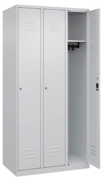 CP Spind Classic Plus lichtgrau 080000-30 S10026, 3 Schließfächer 90,0 x 50,0 x 185,0 cm