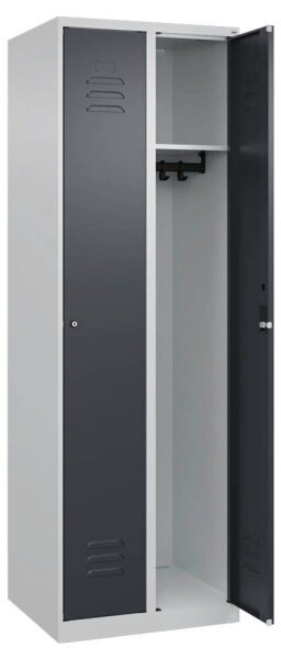 CP Spind Classic Plus anthrazitgrau, lichtgrau 080000-20 S10030, 2 Schließfächer 60,0 x 50,0 x 185,0 cm