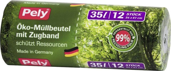 Pely Müllbeutel 35,0 l grün, 12 St.