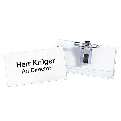 DURABLE Namensschilder mit Kombiklemme 7,5 x 4,0 cm, 25 St.