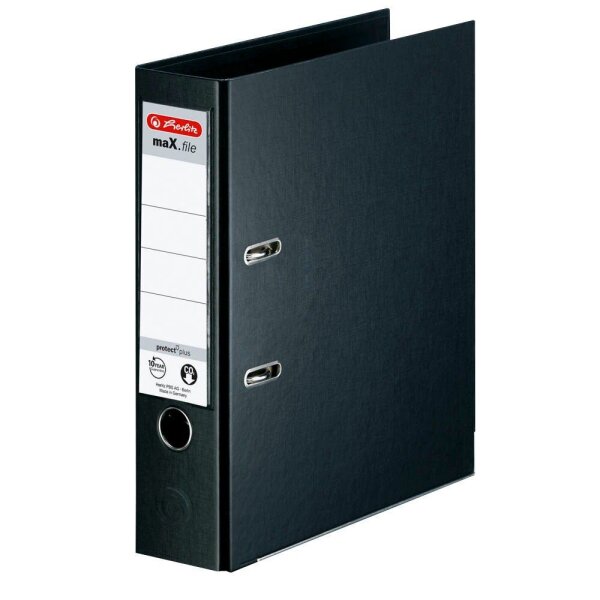 herlitz maX.file protect plus Ordner schwarz Kunststoff 8,0 cm DIN A4, 1 St.