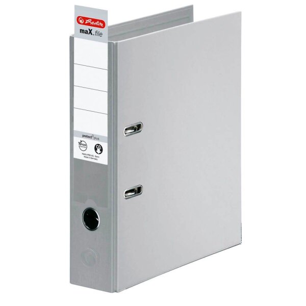 herlitz maX.file protect plus Ordner grau Kunststoff 8,0 cm DIN A4, 1 St.