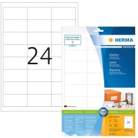 HERMA Etiketten 8633 weiß 66,0 x 33,8 mm, 10 Blatt