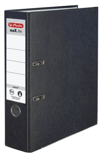herlitz maX.file protect Ordner schwarz Kunststoff 8,0 cm DIN A4, 1 St.