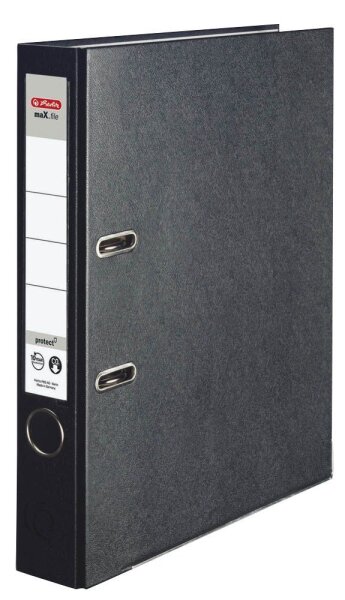 herlitz maX.file protect Ordner schwarz Kunststoff 5,0 cm DIN A4, 1 St.