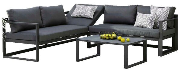 barths Loungegruppe Paros anthrazit Metall, Aluminium, 12-teilig