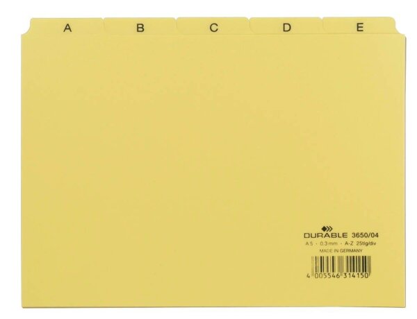 DURABLE Karteikartenregister A-Z gelb  ( 365004 )