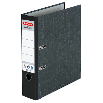 herlitz maX.file nature Ordner schwarz marmoriert Karton 8,0 cm DIN A4, 1 St.