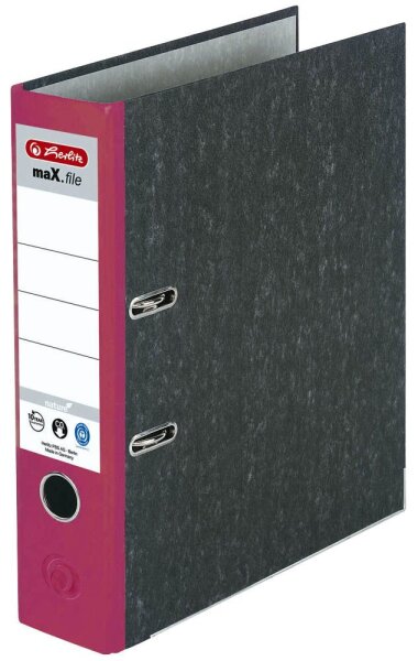 herlitz maX.file nature Ordner rot marmoriert Karton 8,0 cm DIN A4, 1 St.