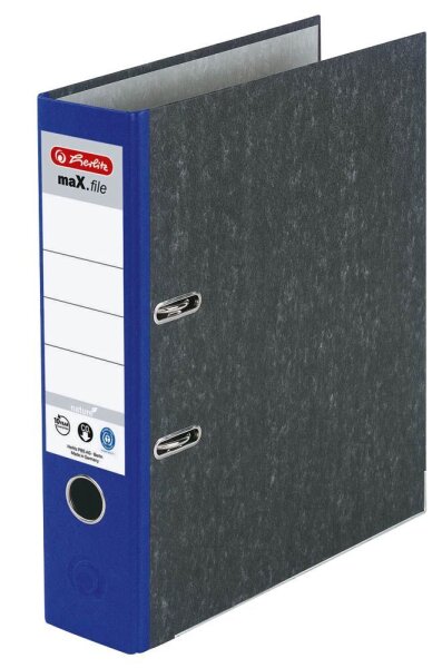 herlitz maX.file nature Ordner blau marmoriert Karton 8,0 cm DIN A4, 1 St.