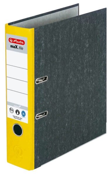 herlitz maX.file nature Ordner gelb marmoriert Karton 8,0 cm DIN A4, 1 St.