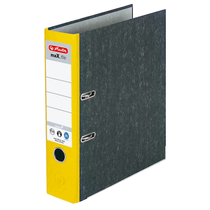 herlitz maX.file nature Ordner gelb marmoriert Karton 8,0 cm DIN A4, 1 St.