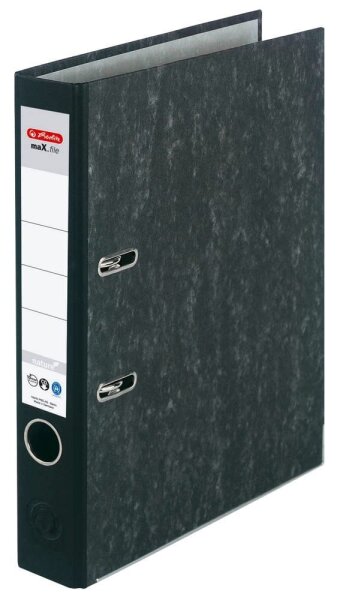 herlitz maX.file nature Ordner schwarz marmoriert Karton 5,0 cm DIN A4, 1 St.