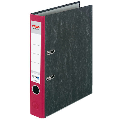 herlitz maX.file nature Ordner rot marmoriert Karton 5,0 cm DIN A4, 1 St.
