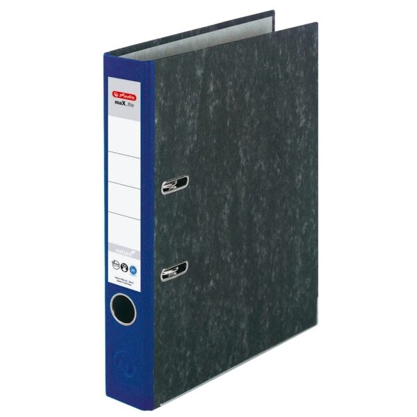 herlitz maX.file nature Ordner blau marmoriert Karton 5,0 cm DIN A4, 1 St.