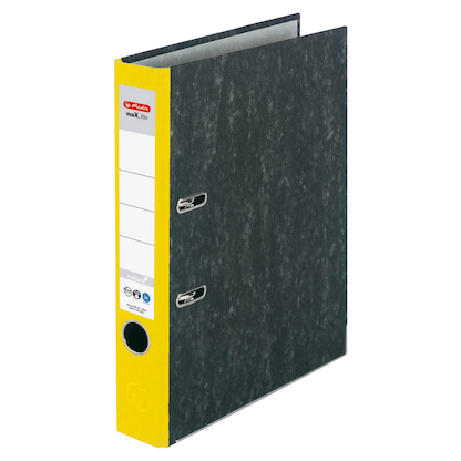 herlitz maX.file nature Ordner gelb marmoriert Karton 5,0 cm DIN A4, 1 St.