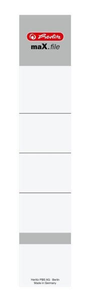 herlitz Ordneretiketten maX.file weiß für 5,0 cm Rückenbreite, 10 St.