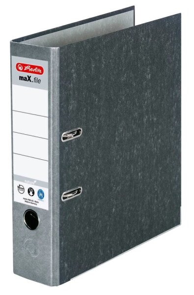 herlitz maX.file nature Ordner grau marmoriert Karton 8,0 cm DIN A4, 1 St.