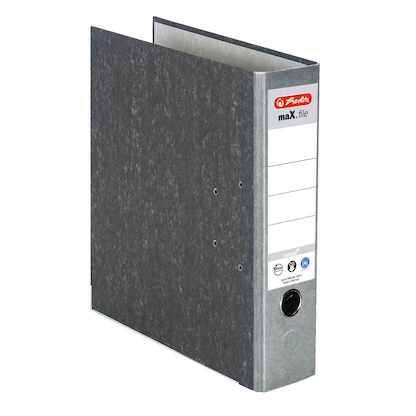 herlitz maX.file nature Ordner grau marmoriert Karton 8,0 cm DIN A4, 1 St.
