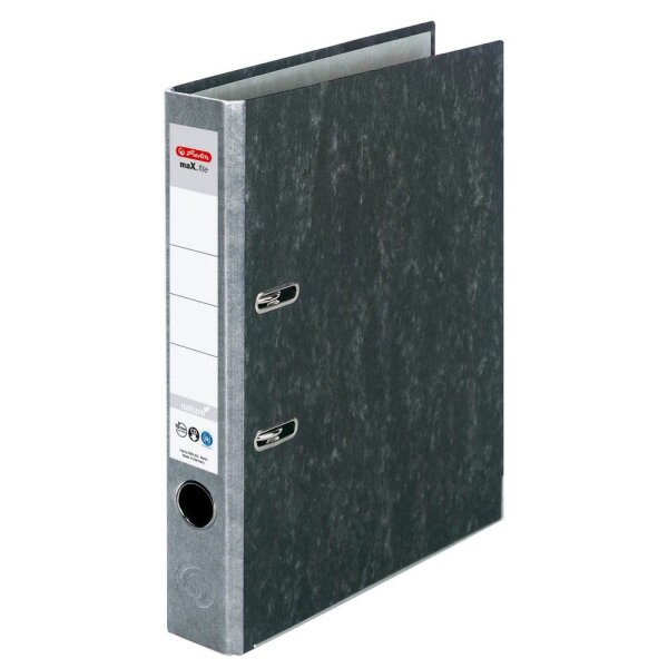 herlitz maX.file nature Ordner grau marmoriert Karton 5,0 cm DIN A4, 1 St.