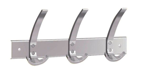 Kerkmann Wandgarderobe public 32640214 silber Metall 9 Haken 40,0 x 17,0 cm, 1 St.