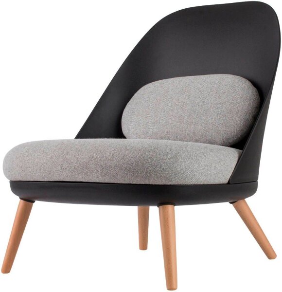 meet powered by PAPERFLOW Sessel COCOON schwarz buche Kunststoff 70,0 x 65,5 x 75,5 cm, 1 St.