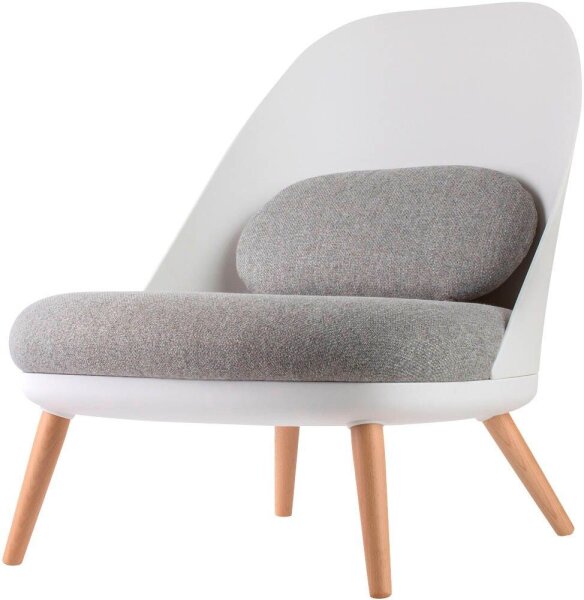 meet powered by PAPERFLOW Sessel COCOON weiß buche Kunststoff 70,0 x 65,5 x 75,5 cm, 1 St.