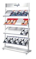 Kerkmann Prospektregal silber DIN A4 98,5 x 30,0 x 165,0...