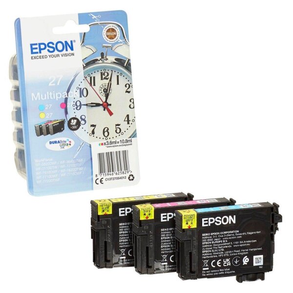EPSON 27 / T2705 (Wecker) cyan, magenta, gelb Druckerpatronen, 3er-Set