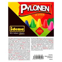 25 Idena Spielzeug-Leitkegel mehrfarbig 8,0 cm  ( 40622 )