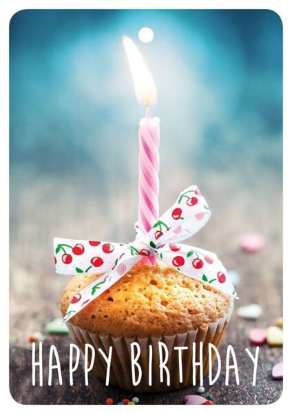 LUMA Geschenkanhänger mehrfarbig Happy Birthday mit Kerze, 10 St.