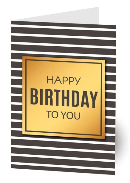LUMA Geburtstagskarte Happy Birthday LUBI44 gold/schwarz DIN B6, 1 St.