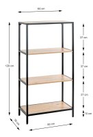 HAKU Möbel Bücherregal bergen-eiche 64,0 x 35,0...