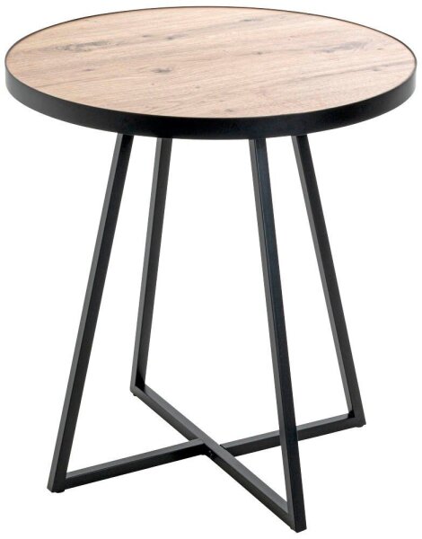 HAKU Möbel Beistelltisch rund MDF-Platte bergen-eiche 48,0 x 48,0 x 52,0 cm, 1 St.