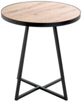 HAKU Möbel Beistelltisch rund MDF-Platte bergen-eiche 48,0 x 48,0 x 52,0 cm, 1 St.