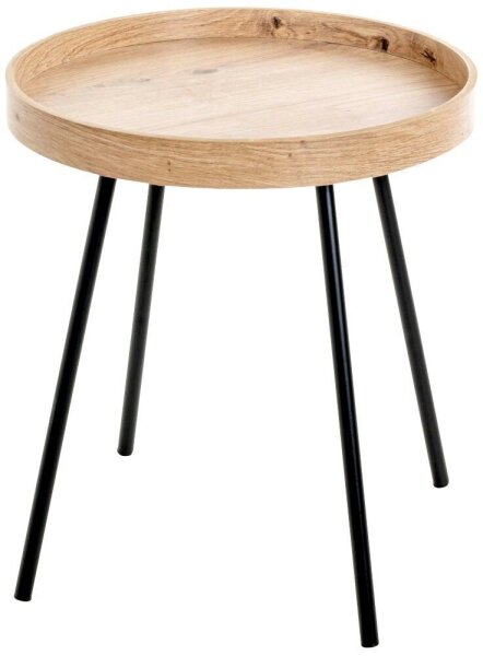 HAKU Möbel Beistelltisch rund MDF-Platte eiche 40,0 x 40,0 x 45,0 cm, 1 St.