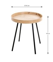 HAKU Möbel Beistelltisch rund MDF-Platte eiche 40,0...