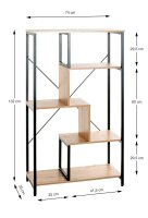 HAKU Möbel Bücherregal bergen-eiche 74,0 x 35,0...