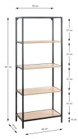 HAKU Möbel Bücherregal bergen-eiche 64,0 x 35,0...