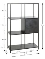 HAKU Möbel Bücherregal schwarz 80,0 x 37,0 x...