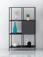 HAKU Möbel Bücherregal schwarz 80,0 x 37,0 x 134,0 cm, 1 St.