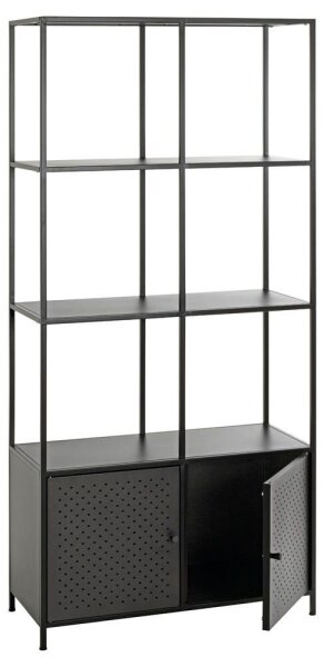 HAKU Möbel Bücherregal schwarz 80,0 x 37,0 x 176,0 cm, 1 St.