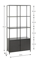 HAKU Möbel Bücherregal schwarz 80,0 x 37,0 x...