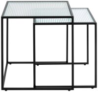 HAKU Möbel Beistelltische-Set quadratisch Sicherheitsglas schwarz, 2 St.