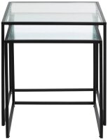 HAKU Möbel Beistelltische-Set quadratisch Sicherheitsglas schwarz, 2 St.